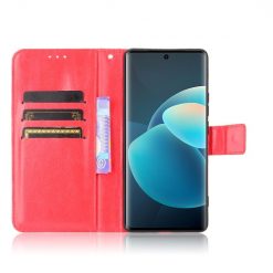 Lacné Kryty | Knižkové puzdro Shockproof Horse Texture červené – Vivo X60 Pro | Lacné Kryty