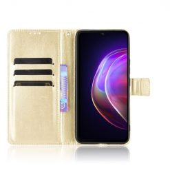 Lacné Kryty | Knižkové puzdro Shockproof Horse Texture zlaté – Vivo V21 5G | Lacné Kryty
