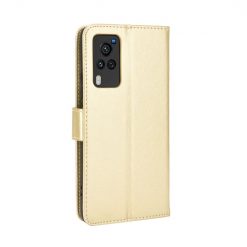 Lacné Kryty | Knižkové puzdro Shockproof Horse Texture zlaté – Vivo X60 Pro | Lacné Kryty