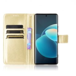 Lacné Kryty | Knižkové puzdro Shockproof Horse Texture zlaté – Vivo X60 Pro | Lacné Kryty