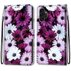 Lacné Kryty | Knižkové puzdro Trendy Cross case Chryzantémy – Samsung Galaxy A13 (4G) | Lacné Kryty