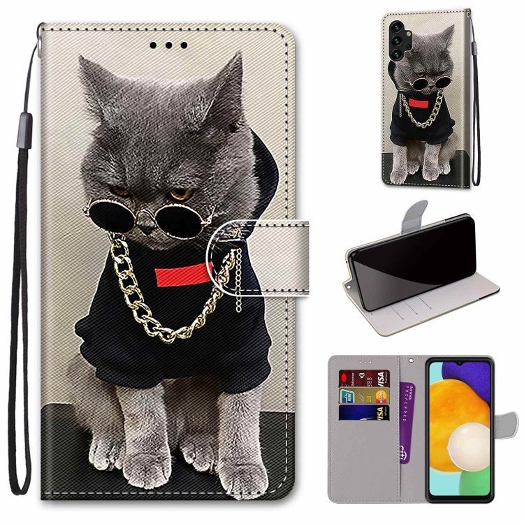 Knižkové puzdro Trendy Cross case Cool mačka – Samsung Galaxy A13 