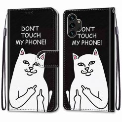 Knižkové puzdro Trendy Cross case Don’t touch my phone – Samsung Galaxy A13 (4G) | Lacné Kryty Lacné Kryty | Knižkové puzdro Trendy Cross case Don’t touch my phone – Samsung Galaxy A13 (4G) | Lacné Kryty