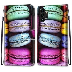 Lacné Kryty | Knižkové puzdro Trendy Cross case Makrónky – Samsung Galaxy A13 (4G) | Lacné Kryty