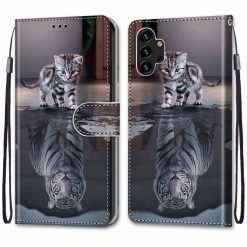 Lacné Kryty | Knižkové puzdro Trendy Cross case Malý tiger – Samsung Galaxy A13 (4G) | Lacné Kryty