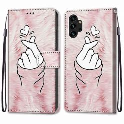 Lacné Kryty | Knižkové puzdro Trendy Cross case Srdce – Samsung Galaxy A13 (4G) | Lacné Kryty