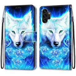 Lacné Kryty | Knižkové puzdro Trendy Cross case Vlk s ružou – Samsung Galaxy A13 (4G) | Lacné Kryty