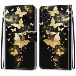 Knižkové puzdro Trendy Cross case Zlaté motýle – Samsung Galaxy A13 (4G) | Lacné Kryty Lacné Kryty | Knižkové puzdro Trendy Cross case Zlaté motýle – Samsung Galaxy A13 (4G) | Lacné Kryty