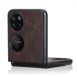 Lacné Kryty | Kryt Shockproof Litchi Texture hnedý – Huawei P50 Pocket | Lacné Kryty