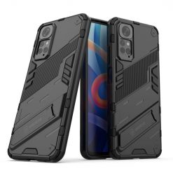 Lacné Kryty | Odolný Kryt Punk armor case čierny – Xiaomi Redmi Note 11 (4G) / Note 11S | Lacné Kryty