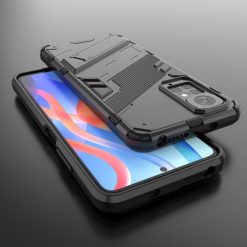Lacné Kryty | Odolný Kryt Punk armor case čierny – Xiaomi Redmi Note 11 (4G) / Note 11S | Lacné Kryty