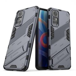 Lacné Kryty | Odolný Kryt Punk armor case sivý – Xiaomi Redmi Note 11 (4G) / Note 11S | Lacné Kryty