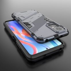 Lacné Kryty | Odolný Kryt Punk armor case sivý – Xiaomi Redmi Note 11 (4G) / Note 11S | Lacné Kryty