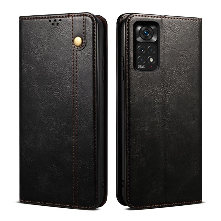 Peňaženkové puzdro Wax case čierne – Xiaomi Redmi Note 11S / Note 11 4G