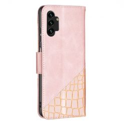 Lacné Kryty | Peňaženkové puzdro Crocodile Texture ružové – Samsung Galaxy A13 (4G) | Lacné Kryty
