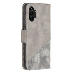 Lacné Kryty | Peňaženkové puzdro Crocodile Texture sivé – Samsung Galaxy A13 (4G) | Lacné Kryty
