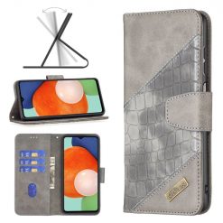 Lacné Kryty | Peňaženkové puzdro Crocodile Texture sivé – Samsung Galaxy A13 (4G) | Lacné Kryty