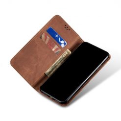 Lacné Kryty | Peňaženkové puzdro Denim Texture hnedé – Xiaomi Redmi Note 11s / Note 11 4G | Lacné Kryty