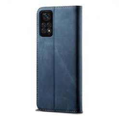 Lacné Kryty | Peňaženkové puzdro Denim Texture modré – Xiaomi Redmi Note 11s / Note 11 4G | Lacné Kryty
