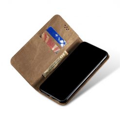 Lacné Kryty | Peňaženkové puzdro Denim Texture svetlohnedé – Xiaomi Redmi Note 11s / Note 11 4G | Lacné Kryty