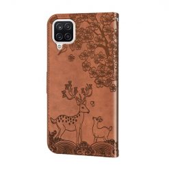 Lacné Kryty | Peňaženkové puzdro Embossing Pattern Jeleň hnedé – Samsung Galaxy A12 / M12 | Lacné Kryty