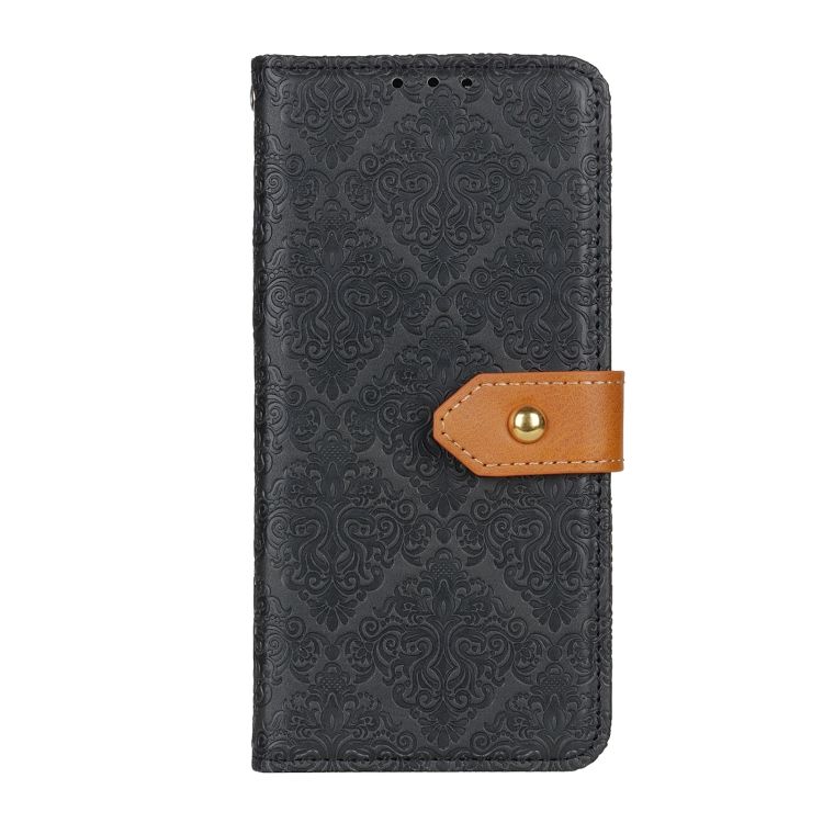 Peňaženkové puzdro Embossing Pattern Kvety čierne – Xiaomi Redmi Note 11S / Note 11 4G