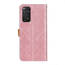 Lacné Kryty | Peňaženkové puzdro Embossing Pattern Kvety ružové – Xiaomi Redmi Note 11S / Note 11 4G | Lacné Kryty