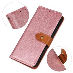 Lacné Kryty | Peňaženkové puzdro Embossing Pattern Kvety ružové – Xiaomi Redmi Note 11S / Note 11 4G | Lacné Kryty
