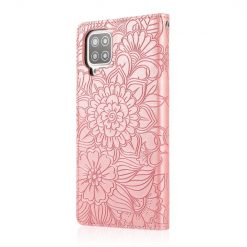 Peňaženkové puzdro Embossing Pattern Slnečnica ružové – Samsung Galaxy A12 / M12 | Lacné Kryty Lacné Kryty | Peňaženkové puzdro Embossing Pattern Slnečnica ružové – Samsung Galaxy A12 / M12 | Lacné Kryty