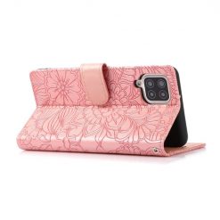 Peňaženkové puzdro Embossing Pattern Slnečnica ružové – Samsung Galaxy A12 / M12 | Lacné Kryty Lacné Kryty | Peňaženkové puzdro Embossing Pattern Slnečnica ružové – Samsung Galaxy A12 / M12 | Lacné Kryty
