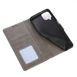 Lacné Kryty | Peňaženkové puzdro Embossing Pattern Slnečnica sivé – Samsung Galaxy A12 / M12 | Lacné Kryty