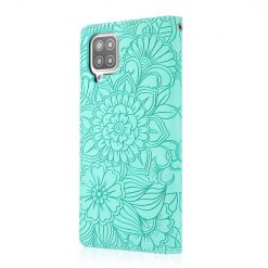 Lacné Kryty | Peňaženkové puzdro Embossing Pattern Slnečnica zelené – Samsung Galaxy A12 / M12 | Lacné Kryty
