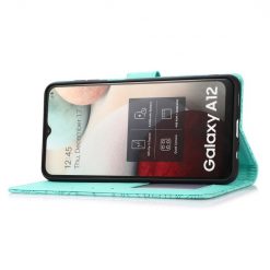 Lacné Kryty | Peňaženkové puzdro Embossing Pattern Slnečnica zelené – Samsung Galaxy A12 / M12 | Lacné Kryty