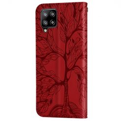 Peňaženkové puzdro Embossing Pattern Strom červené – Samsung Galaxy A12 / M12 | Lacné Kryty Lacné Kryty | Peňaženkové puzdro Embossing Pattern Strom červené – Samsung Galaxy A12 / M12 | Lacné Kryty