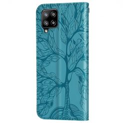 Lacné Kryty | Peňaženkové puzdro Embossing Pattern Strom modré – Samsung Galaxy A12 / M12 | Lacné Kryty