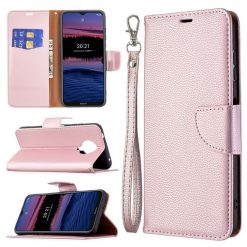 Lacné Kryty | Peňaženkové puzdro Fancy Litchi bledoružové – Nokia G10 / G20 | Lacné Kryty