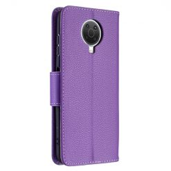 Lacné Kryty | Peňaženkové puzdro Fancy Litchi fialové – Nokia G10 / G20 | Lacné Kryty
