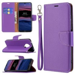 Lacné Kryty | Peňaženkové puzdro Fancy Litchi fialové – Nokia G10 / G20 | Lacné Kryty