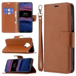 Peňaženkové puzdro Fancy Litchi hnedé – Nokia G10 / G20 | Lacné Kryty Lacné Kryty | Peňaženkové puzdro Fancy Litchi hnedé – Nokia G10 / G20 | Lacné Kryty