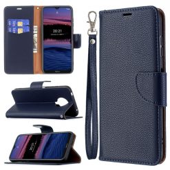 Lacné Kryty | Peňaženkové puzdro Fancy Litchi modré – Nokia G10 / G20 | Lacné Kryty