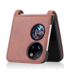 Lacné Kryty | Peňaženkové puzdro Lambskin Texture hnedé – Huawei P50 Pocket | Lacné Kryty