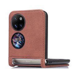 Lacné Kryty | Peňaženkové puzdro Lambskin Texture hnedé – Huawei P50 Pocket | Lacné Kryty
