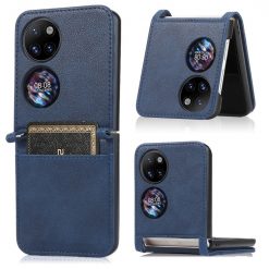 Lacné Kryty | Peňaženkové puzdro Lambskin Texture modré – Huawei P50 Pocket | Lacné Kryty