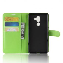 Lacné Kryty | Peňaženkové puzdro Litchi zelené – Nokia 7 Plus | Lacné Kryty