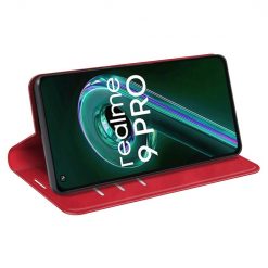 Lacné Kryty | Peňaženkové puzdro Magnetic smooth case červené – Realme 9 5G / 9 Pro | Lacné Kryty