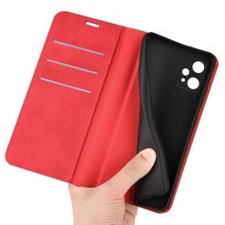 Lacné Kryty | Peňaženkové puzdro Magnetic smooth case červené – Realme 9 5G / 9 Pro | Lacné Kryty