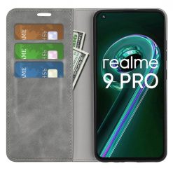 Lacné Kryty | Peňaženkové puzdro Magnetic smooth case sivé – Realme 9 5G / 9 Pro | Lacné Kryty