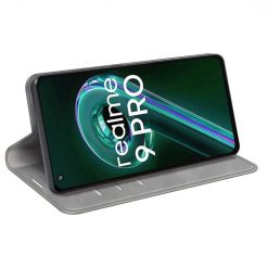 Lacné Kryty | Peňaženkové puzdro Magnetic smooth case sivé – Realme 9 5G / 9 Pro | Lacné Kryty