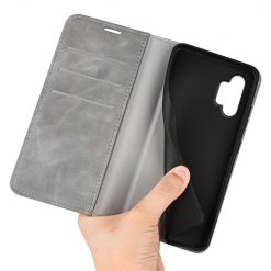 Lacné Kryty | Peňaženkové puzdro Magnetic smooth case sivé – Samsung Galaxy A13 4G | Lacné Kryty