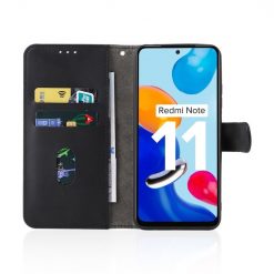 Lacné Kryty | Peňaženkové puzdro Solid čierne – Xiaomi Redmi Note 11 (4G) / Note 11S | Lacné Kryty